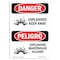 Signmission Safety Sign, OSHA Danger, 14" Height, Aluminum, Explosives Keep Away, Bilingual Spanish OS-DS-A-1014-VS-2009 - alternate 1